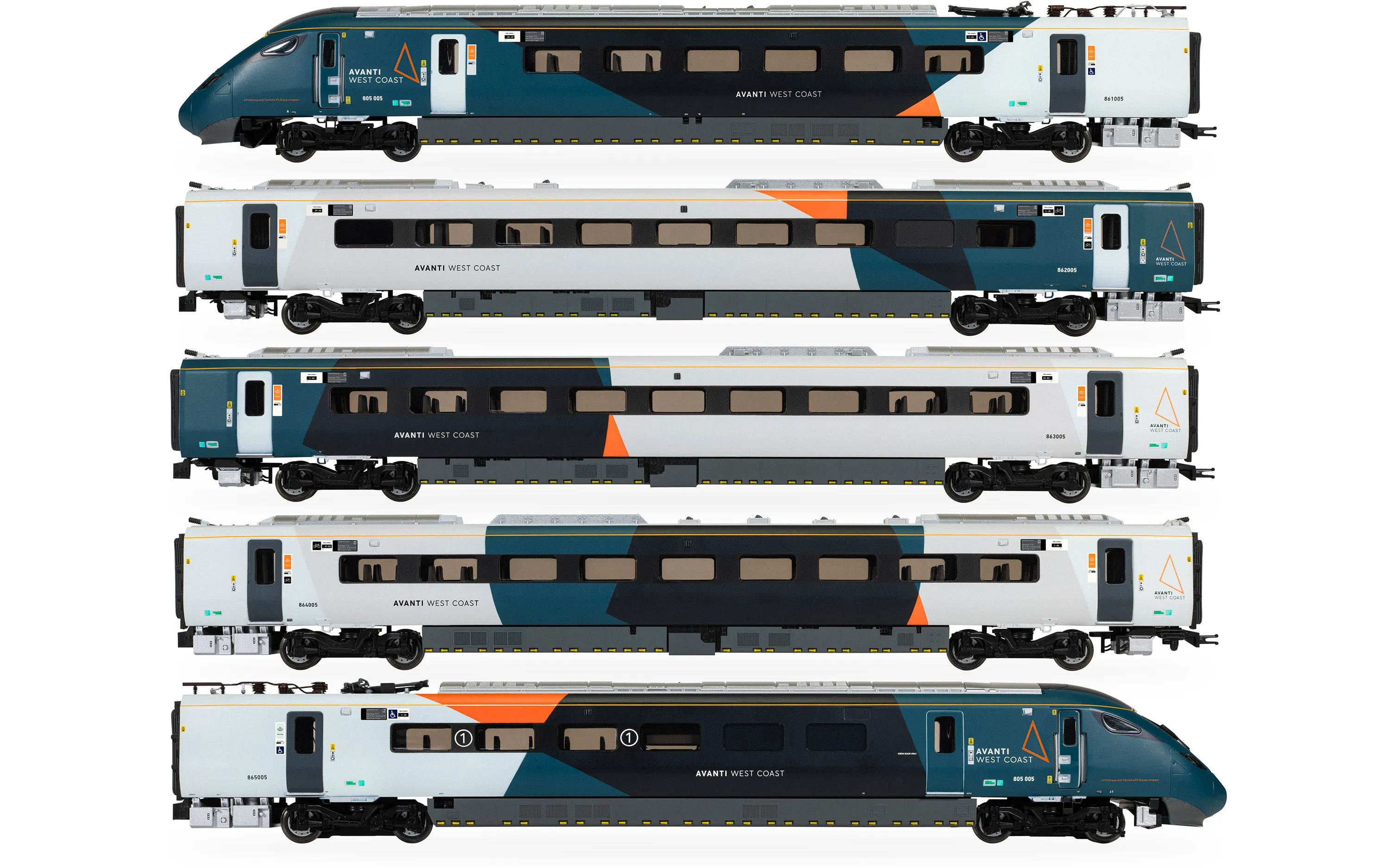 R30443 - Hornby - OO - Avanti West Coast Class 805 - 5 Car Train Pack 805005