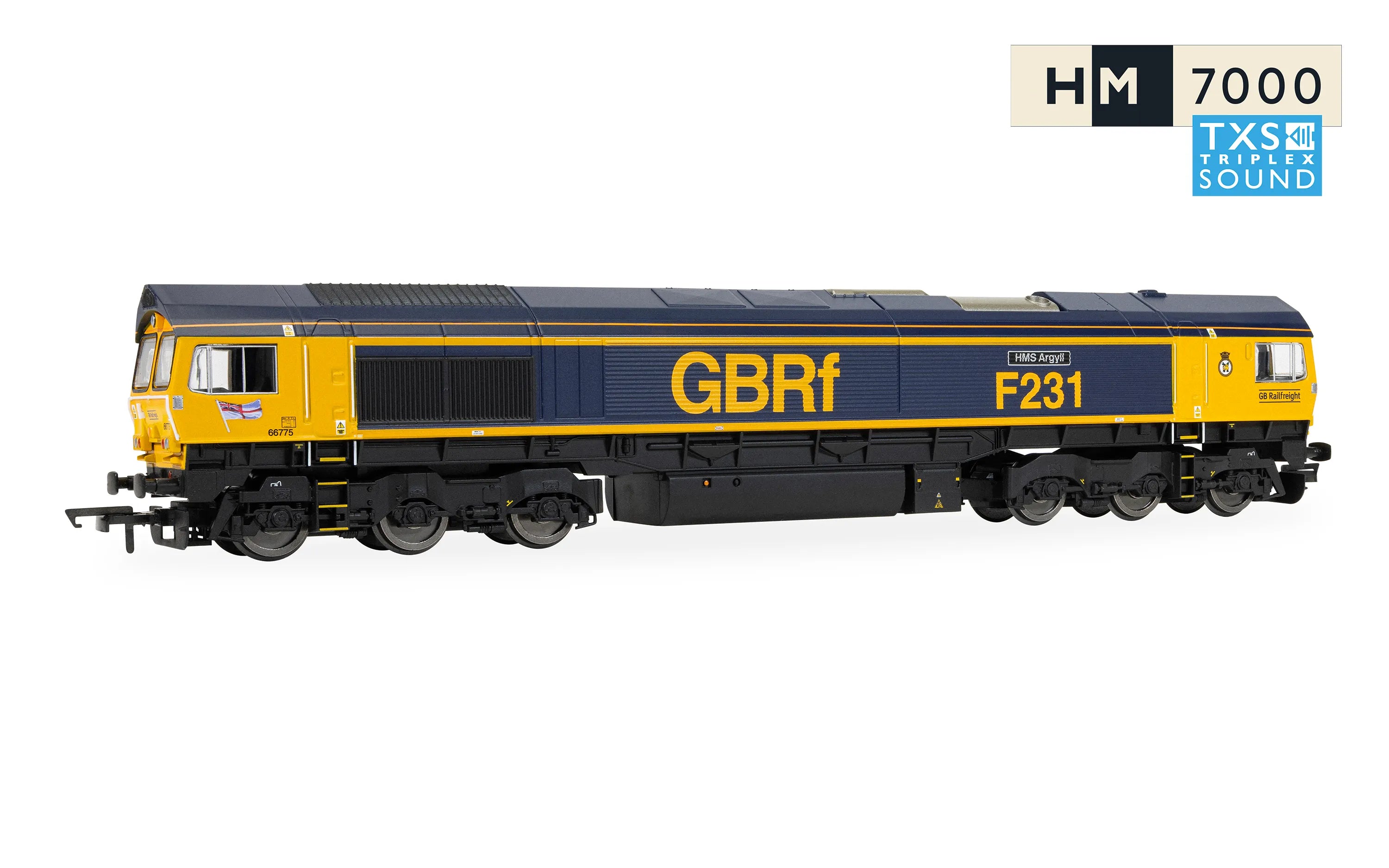 Hornby R30534TXS Railroad GBRf Class 66 HMS Argyll 66775 with sound