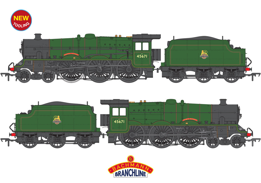 35-976 - Bachmann - LMS Jubliee w/Riveted Tend. 45671 'Prince Rupert' BR Lined Green (E/E) OO