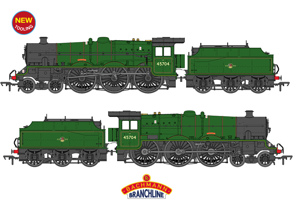 35-977 - Bachmann - LMS Jubilee w/Fowler Tender 45704 'Leviathan' BR Lined Green (L/C)