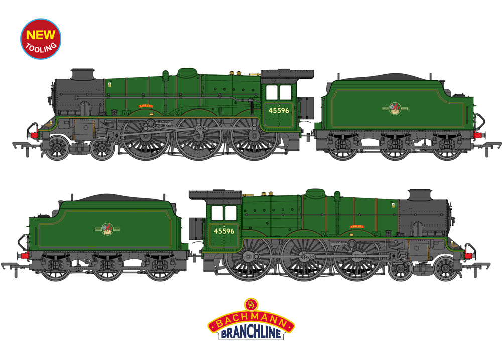 35-977A - Bachmann - LMS Jubilee w/Welded Tender 45596 'Bahamas' BR Lined Green (L/C) OO